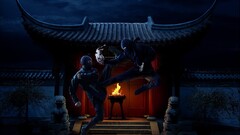 ninjas warrior fantasy art night sky Fighting Asia artwork