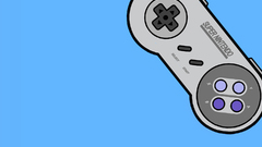 Nintendo blue controllers Super