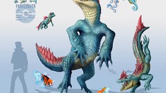 Nintendo Pokemon artwork digital art feraligatr goldeen horsea 