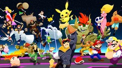 Nintendo super smash bros artwork video games multiscreen