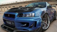 Nissan Car nissan skyline gt-r tuning blue cars vehicle