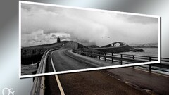 Norway Bridge digital art landscape road sky artwork