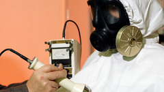 Nuclear technician and geiger