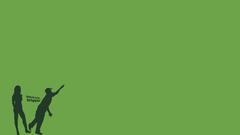 Nude green background woman