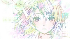 Number Anime colors multicolor anime girls vocaloid kagamine 