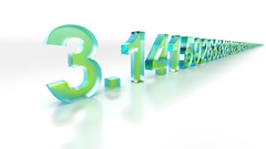 Numbers pi white background
