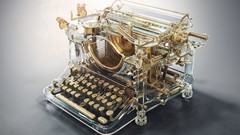 Objects 3d digital art fantasy art type writer