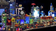 Objects cityscapes minimalistic artwork Legos