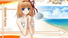 Ocean Anime Beaches blondes anime girls blue eyes shuffle ecchi 