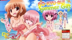 Ocean Anime Beaches blondes hugging blue hair pink hair anime 