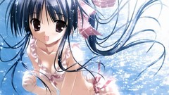 Ocean Anime wet Ribbons blue hair anime girls tinkle 