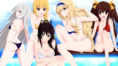 Ocean blondes anime girls blue eyes green eyes brown eyes 