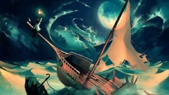 Ocean Boats vehicles artwork fantasy art
