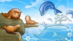 Ocean children walrus Whales artwork