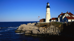 Ocean cliffs lighthouses Portland