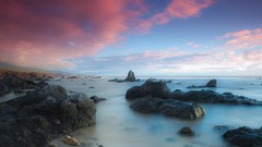 Ocean clouds Landscapes pink