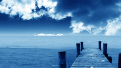 Ocean clouds nature dock