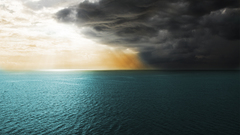 Ocean clouds storm skyscapes