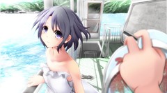 Ocean dress deck short hair sandals slippers black hair purple 