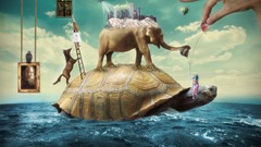 Ocean elephants skies turtles surreal Photo manipulation