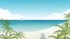 Ocean palm trees vectors