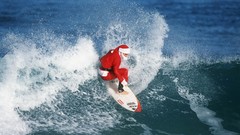 Ocean santa surfing waves