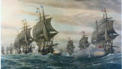 Ocean ships paintings British battles sail ship