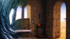 Ocean surreal artwork deserts