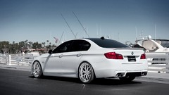 Ocean white Boats cars BMW BMW 5 Series
