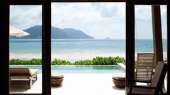 Ocean windows chairs Beaches swimming pools window panes