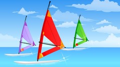 Ocean windsurfing vectors