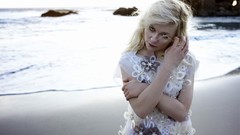 Ocean woman Celebrity Kirsten Dunst Beaches Actress blondes 