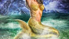 Ocean woman mermaids surreal fantasy art