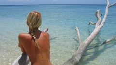 Ocean woman shoulders outdoors blondes nude