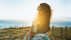 Ocean woman sunlight