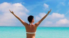 Ocean woman sunlight models