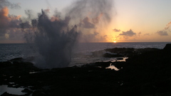 Oceans sunset tidal bore
