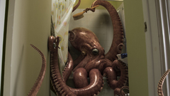 Octopus bathroom 3d graphic