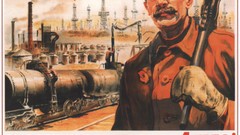 Oil USSR communism propaganda workers trains