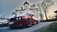 old car Car evening BMW BMW E30 colored wheels BMW 3 Series