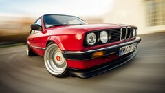 old car Car Sports Car BMW BMW E30 motion blur red cars bbs