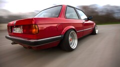 old car Car Sports Car BMW BMW E30 red cars motion blur