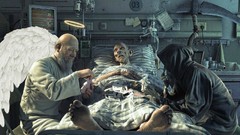 Old Cards hospital Cigarettes angels scythe fantasy art grim 