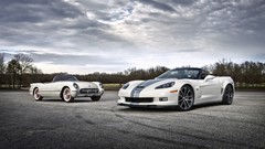 Old cars versus chevrolet corvette