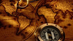 Old compasses world map