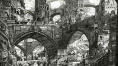 Old paintings Bridges buildings