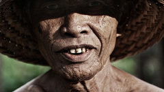 Old people conical hats