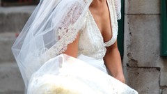 Olivia Wilde Actress blondes eye shadow cleavage wedding 