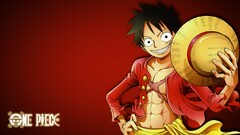 One Piece monkey d luffy anime boys Anime red background hat abs