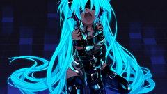 Open mouth aqua hair